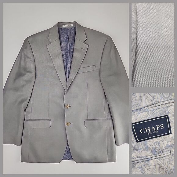Chaps Other - Chaps‎ 40R | Solid Light Gray Sport Coat Blazer Jacket Minimalist Modern Dapper